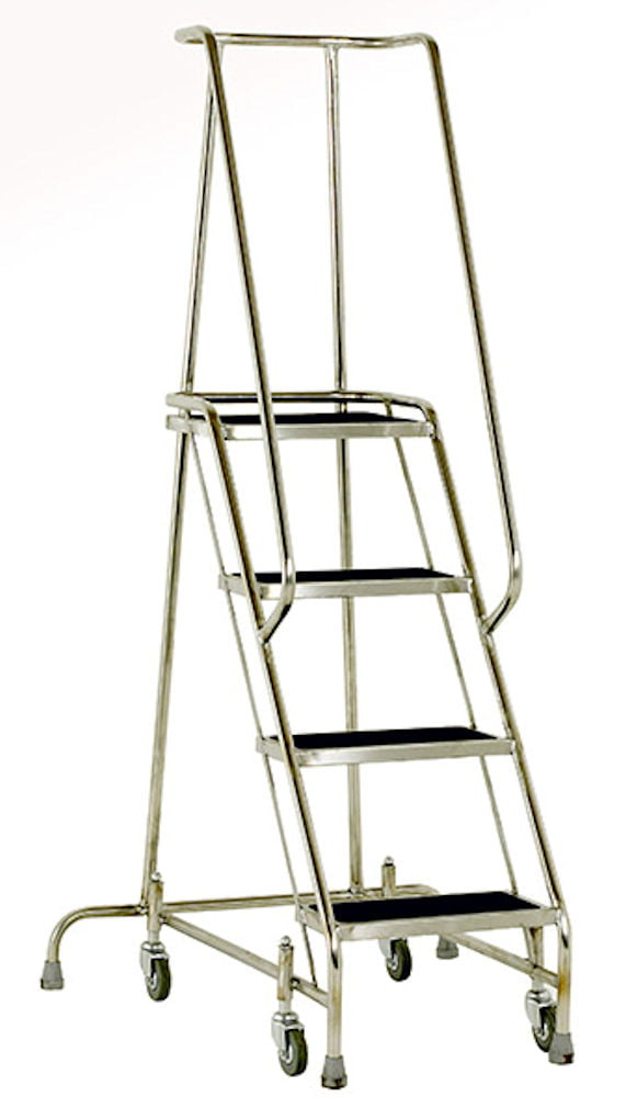 Steptek 4 Tread Stainless Steel Mobile Step