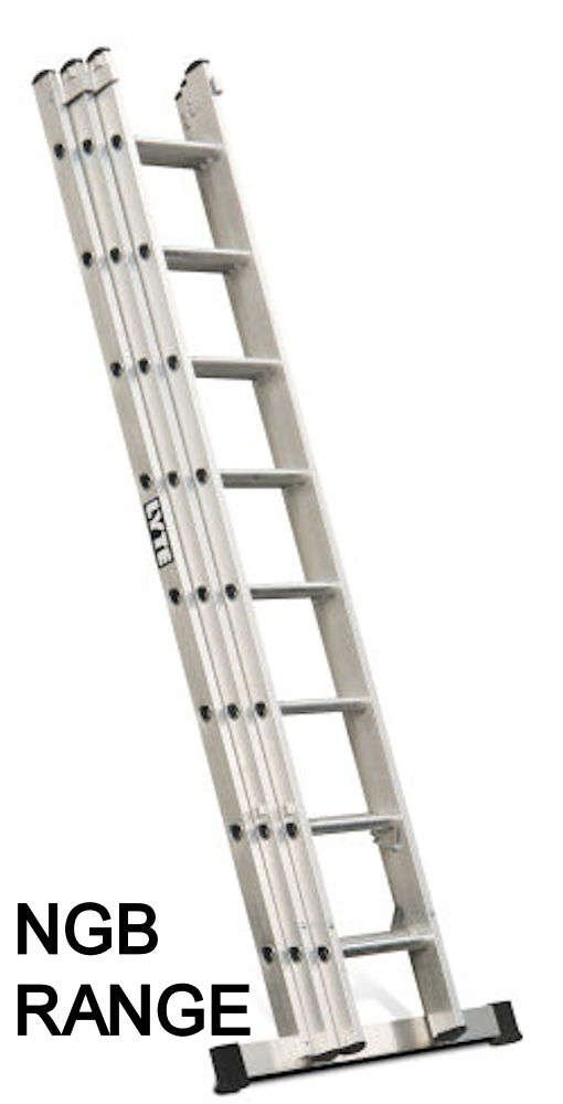 Lyte 3-Section Industrial EN131 Pro Aluminium Extension Ladders