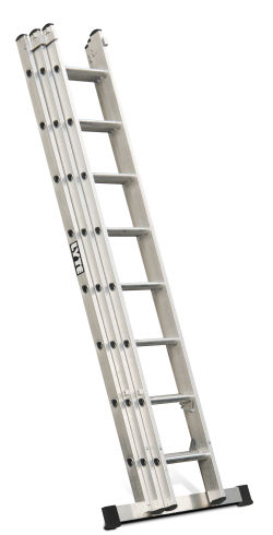 Lyte 2.5m 3-Section Industrial EN131 Pro Aluminium Extension Ladder