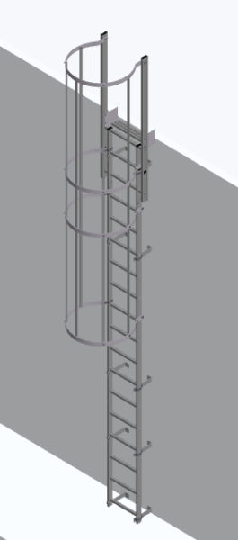 Hymer 8.40m Fixed Vertical Aluminium Ladder with Safety Cage