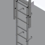 Hymer 2.80m Fixed Vertical Aluminium Ladder – Walk Through Only