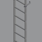 Hymer 2.80m Fixed Vertical Aluminium Ladder– Ladder Only