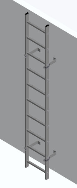 Hymer 2.80m Fixed Vertical Aluminium Ladder– Ladder Only