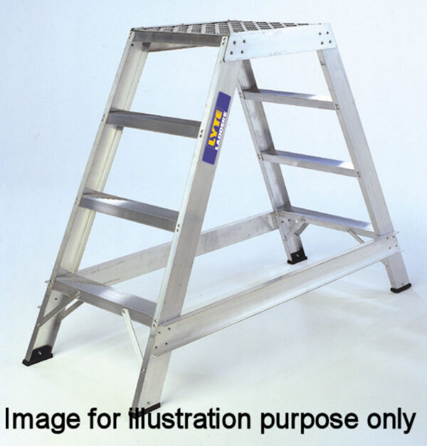 Lyte 4 Tread Fixed Industrial Double Sided Step No Handrail