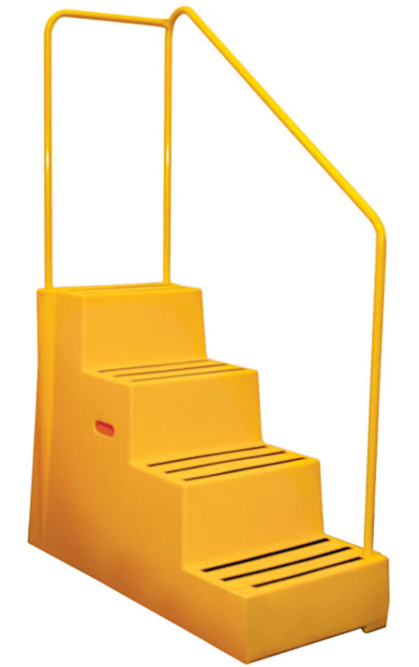 Excelsior 4 Tread Heavy Duty Plastic Step with Handrail