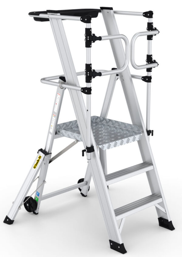 Climb-It 3 Tread Large Platform Folding Step with Safety Gates