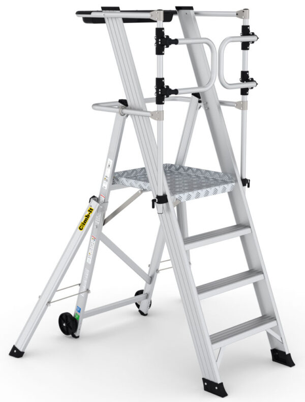 Climb-It 4 Tread Large Platform Folding Step with Safety Gates