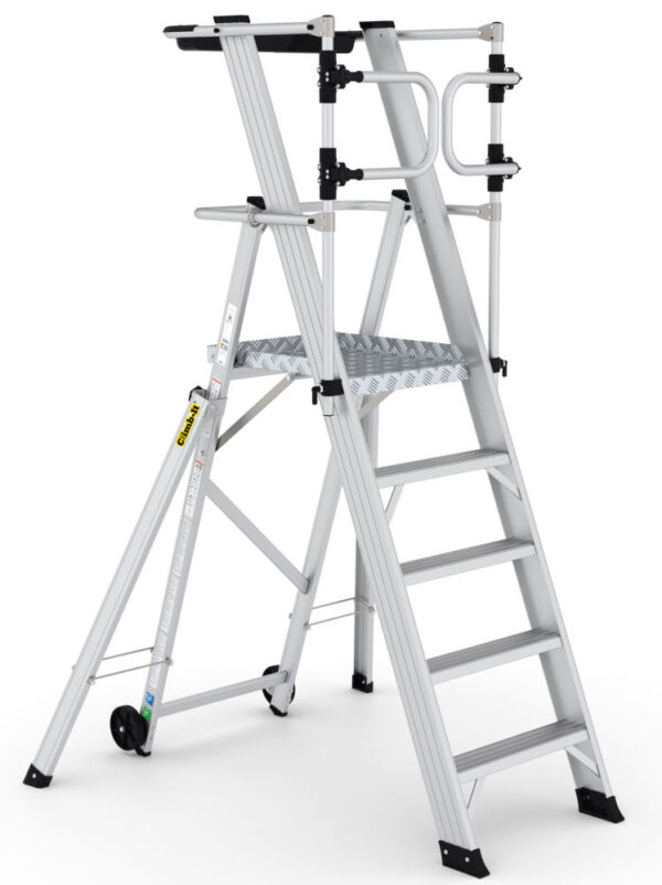 Climb-It 5 Tread Large Platform Folding Step with Safety Gates