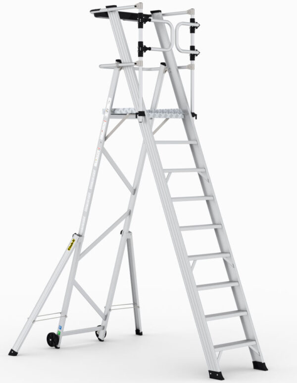 Climb-It 9 Tread Large Platform Folding Step with Safety Gates