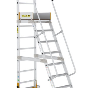 Climb-It Aluminium EN131 Pro Mobile Steps with Safety Gate