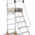 Climb-It Aluminium 6 Tread EN131 Pro Mobile Step with Safety Gate