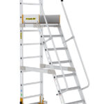 Climb-It Aluminium 8 Tread EN131 Pro Mobile Step with Safety Gate