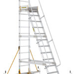 Climb-It Aluminium 12 Tread EN131 Pro Mobile Step with Safety Gate