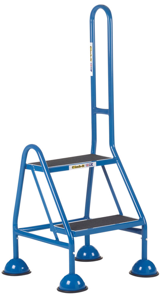 Climb-It 2 Tread Domed Feet Handy Step with Side Handrail