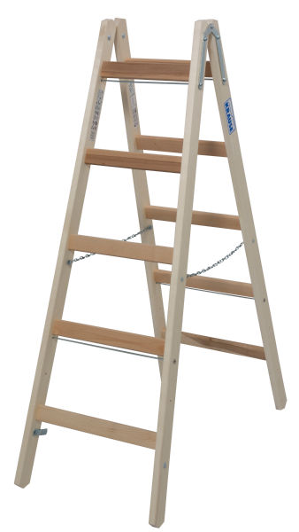 Krause Stabilo 2x5 Wooden Double Sided Stepladder