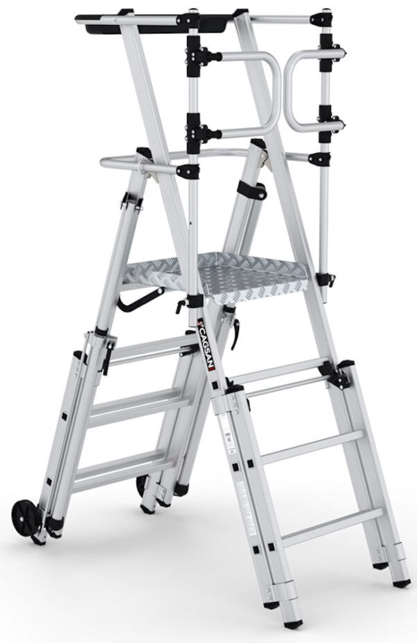 Climb-It Folding Telescopic Large Platform Steps with Safety Gate
