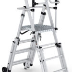Climb-It 4+1 Treads Folding Telescopic Large Platform Step with Safety Gate