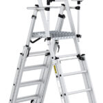 Climb-It 5+2 Treads Folding Telescopic Large Platform Step with Safety Gate