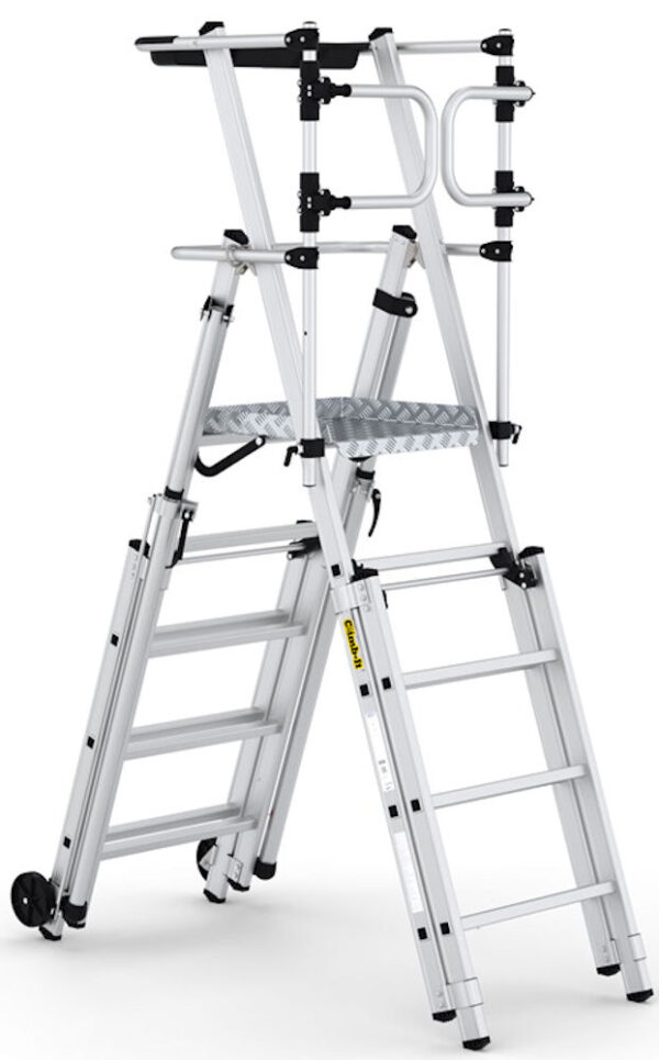 Climb-It 5+2 Treads Folding Telescopic Large Platform Step with Safety Gate