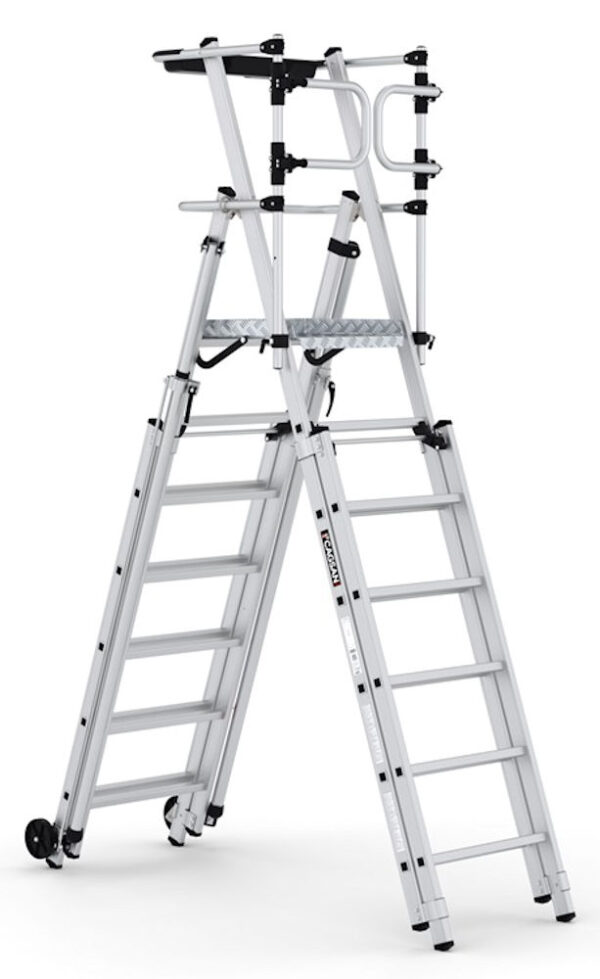 Climb-It 7+3 Treads Folding Telescopic Large Platform Step with Safety Gate