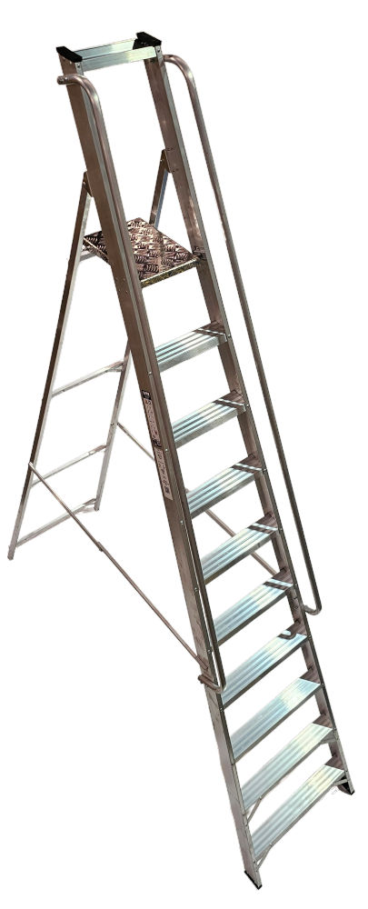 Lyte Magnastep 10 Tread Aluminium Platform Step Ladder with Handrails