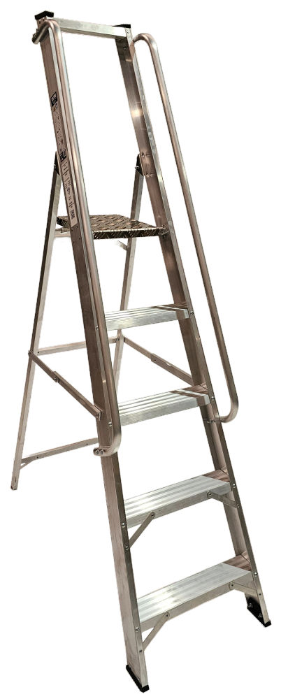 Lyte Magnastep 5 Tread Aluminium Platform Step Ladder with Handrails