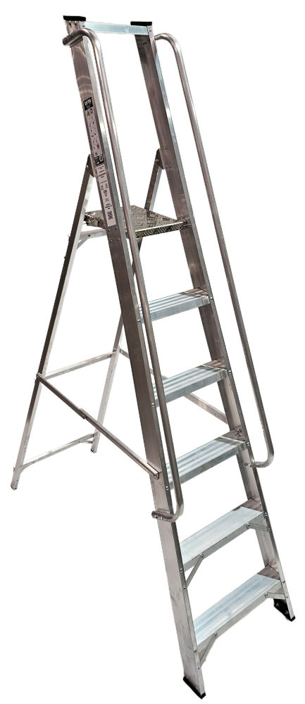 Lyte Magnastep 6 Tread Aluminium Platform Step Ladder with Handrails