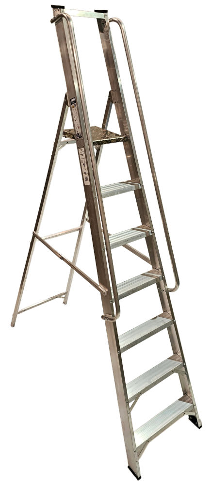 Lyte Magnastep 7 Tread Aluminium Platform Step Ladder with Handrails