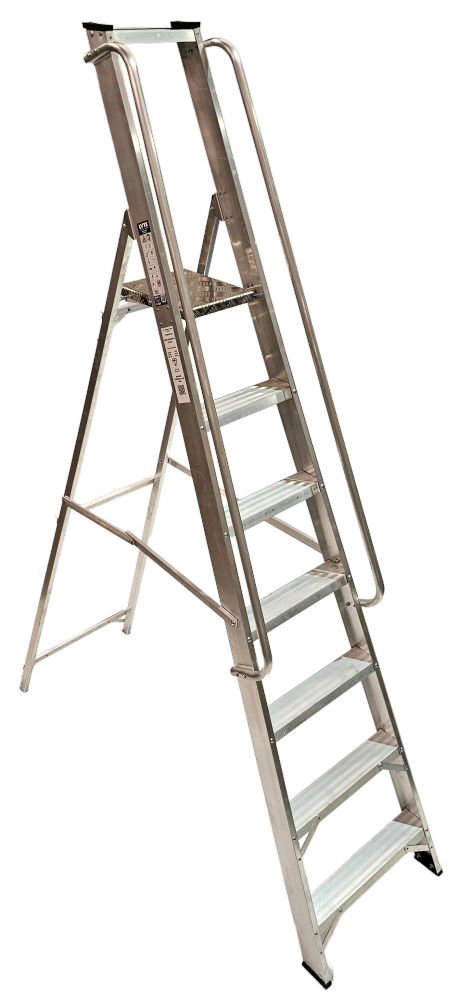 Lyte Magnastep 8 Tread Aluminium Platform Step Ladder with Handrails