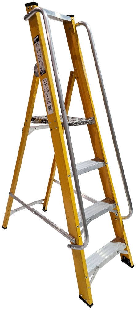 Lyte Magnastep 4 Tread Glassfibre Platform Step Ladder with Handrails