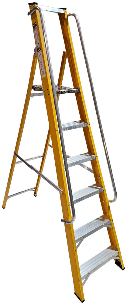 Lyte Magnastep 6 Tread Glassfibre Platform Step Ladder with Handrails