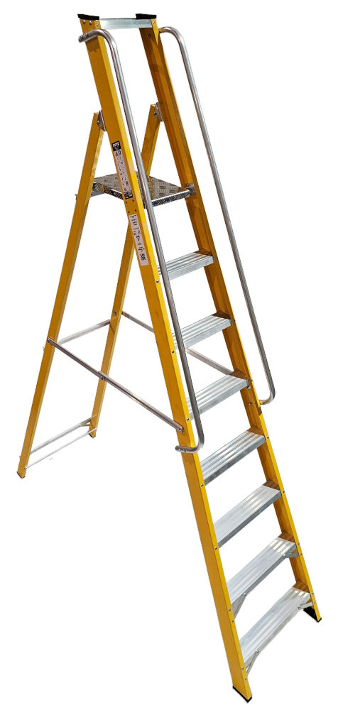 Lyte Magnastep 8 Tread Glassfibre Platform Step Ladder with Handrails