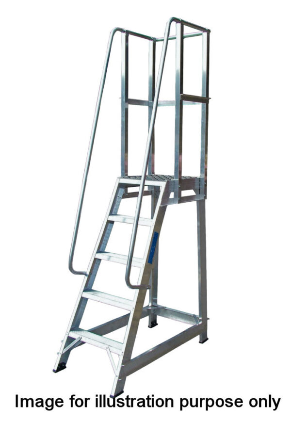 Lyte 7 Tread Fixed Industrial Step Handrail Right Side Only