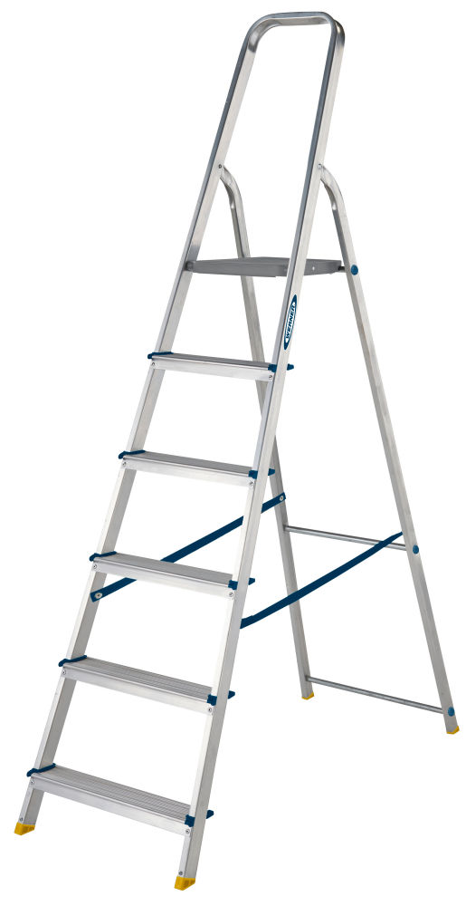 Werner 6 Tread High Handrail Aluminium Platform Step