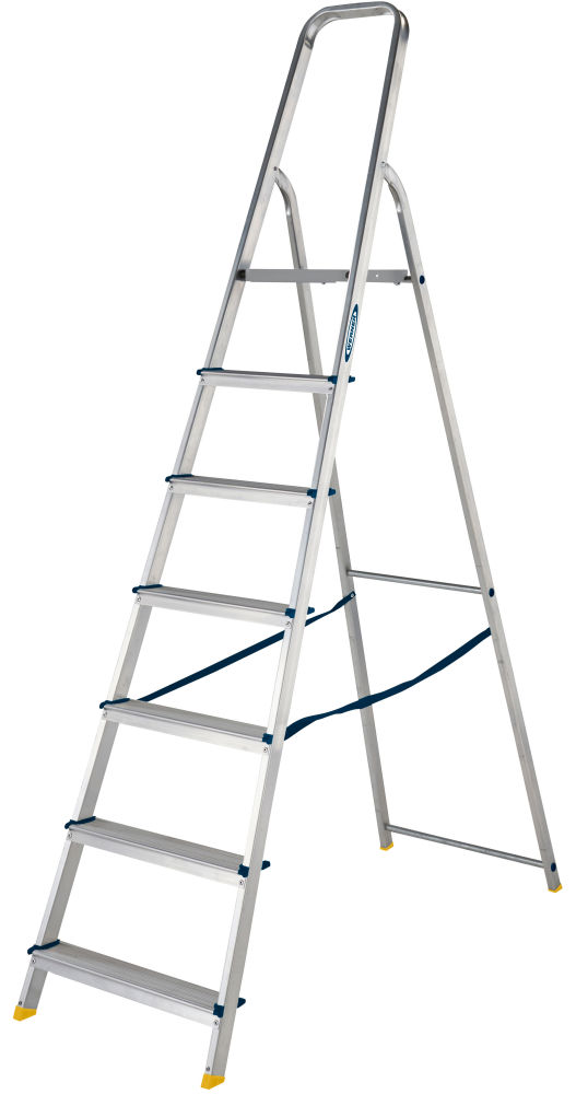 Werner 7 Tread High Handrail Aluminium Platform Step