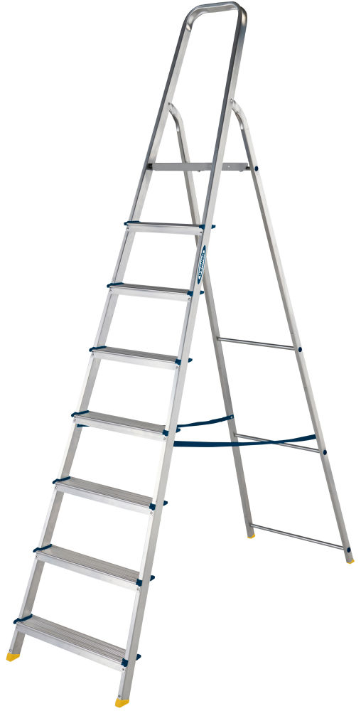 Werner 8 Tread High Handrail Aluminium Platform Step