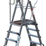 ALPHADECK 4-6 Rung Adjustable Podium Step Ladder