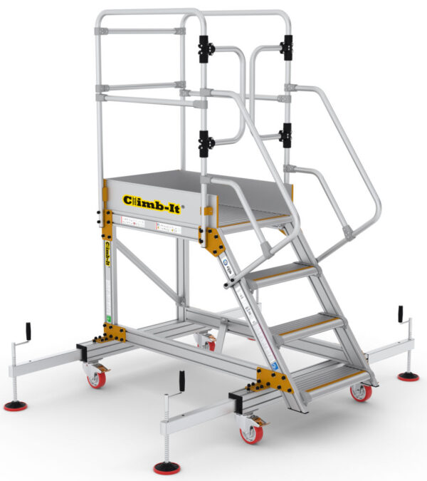 Climb-It 4 Tread Extra Large Platform Safety Step with Adjustable Stabilisers
