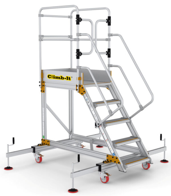 Climb-It 5 Tread Extra Large Platform Safety Step with Adjustable Stabilisers