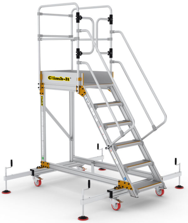 Climb-It 6 Tread Extra Large Platform Safety Step with Adjustable Stabilisers