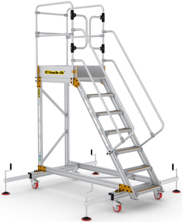 Climb-It 7 Tread Extra Large Platform Safety Step with Adjustable Stabilisers