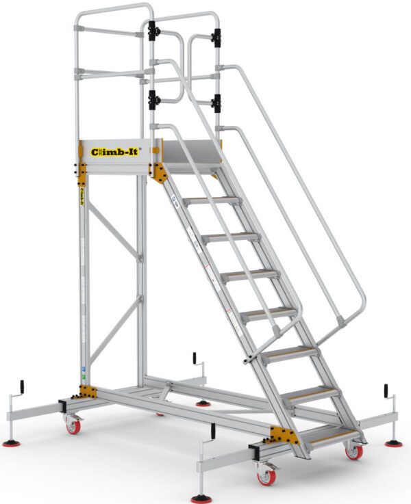 Climb-It 8 Tread Extra Large Platform Safety Step with Adjustable Stabilisers