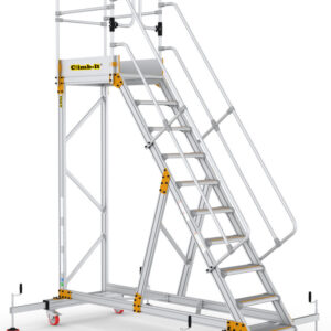 Climb-It 10 Tread Extra Large Platform Safety Step with Adjustable Stabilisers
