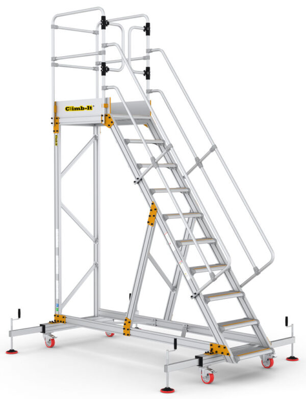 Climb-It 10 Tread Extra Large Platform Safety Step with Adjustable Stabilisers