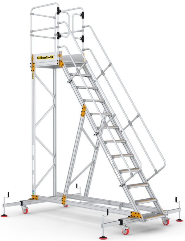 Climb-It 12 Tread Extra Large Platform Safety Step with Adjustable Stabilisers