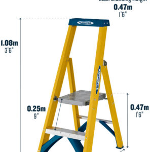 Werner 717 Series 2 Tread GRP Platform Step Ladder