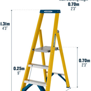 Werner 717 Series 3 Tread GRP Platform Step Ladder