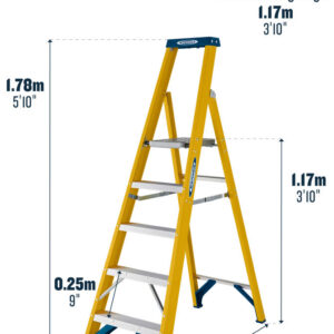 Werner 717 Series 5 Tread GRP Platform Step Ladder