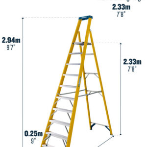 Werner 717 Series 10 Tread GRP Platform Step Ladder