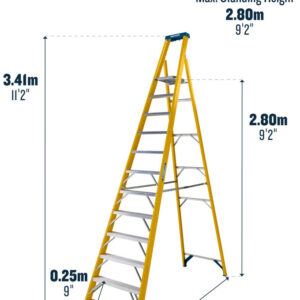 Werner 717 Series 12 Tread GRP Platform Step Ladder